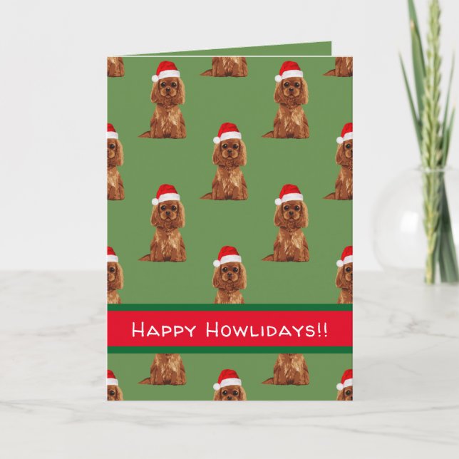 Cartão De Festividades Cavalier King Charles Spaniel Holiday Card (Frente)