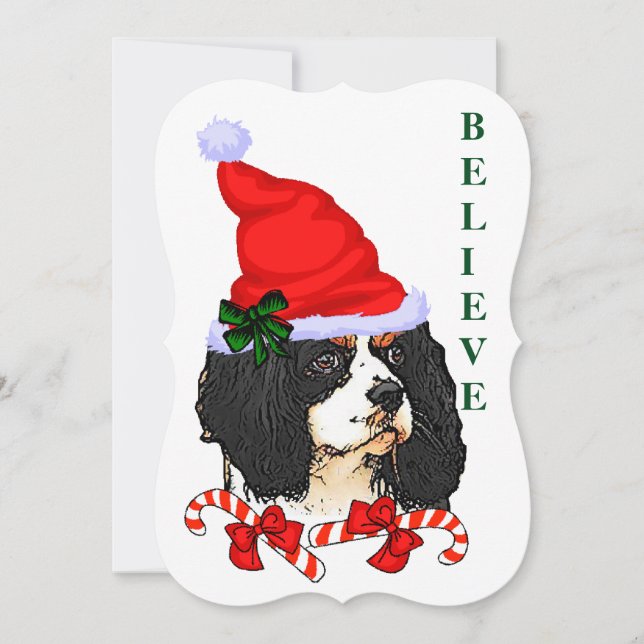 Cartão De Festividades Cavalier King Charles Spaniel Natal (Frente)