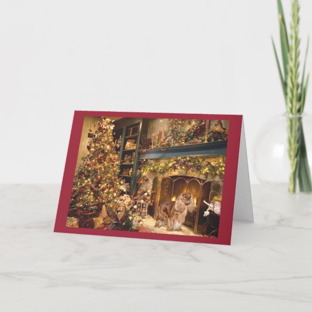 Cartão De Festividades Cavalier King Charles Spaniel Ruby Christmas Card (Frente)