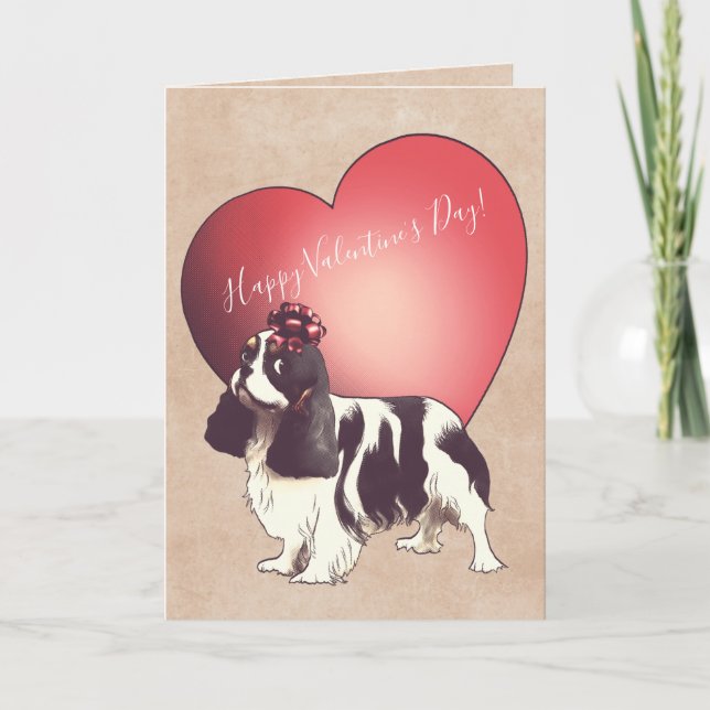 Cartão De Festividades Cavalier King Charles Spaniel Valentine's Day Card (Frente)