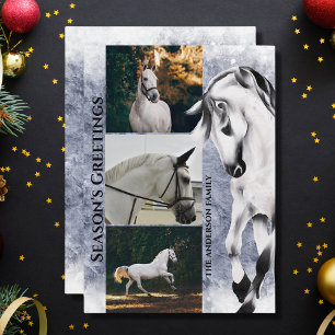 Cartão De Festividades Cavalo Branco 3 FOTO Cumprimentos de Natal