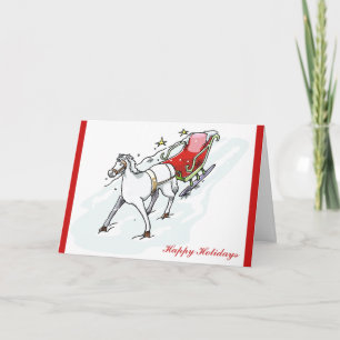 Cartão De Festividades Cavalo & Carruagem -