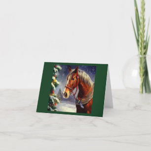 Cartão De Festividades Cavalo de Natal 1