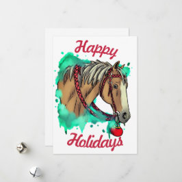Cartão De Festividades Cavalo de Natal com bola
