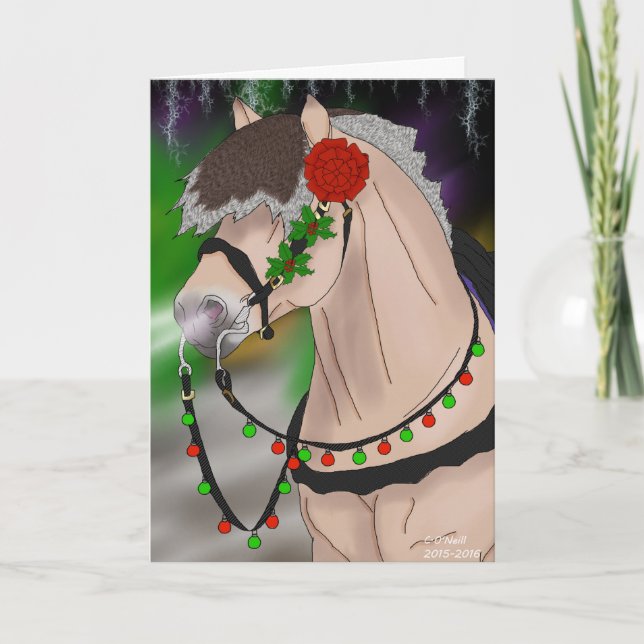 Cartão De Festividades Cavalo do Fjoro Norueguês de Natal (Frente)