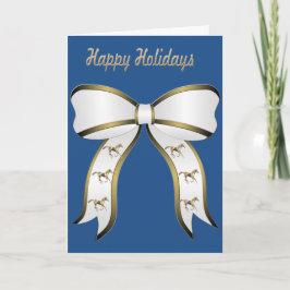 Cartão De Festividades Cavalo Dourado Ocidental e Arco de Boas Festas