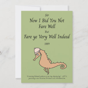 Cartão De Festividades Cavalo-Marinho Férias Vitorianas Car