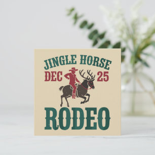Cartão De Festividades Cavalo Tilintante 25 Dez Rodeio Cowboy Natal Cowgi
