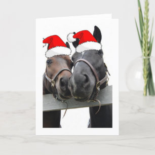 Cartão De Festividades Cavalos de Natal