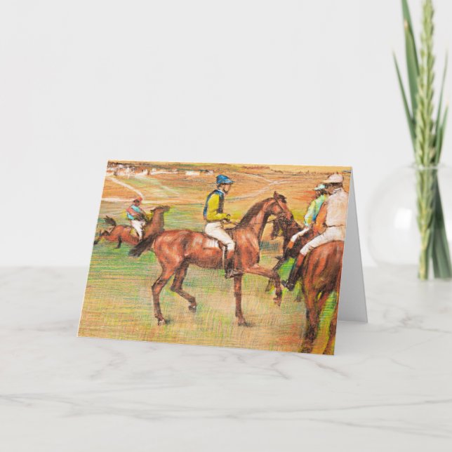 Cartão De Festividades Cavalos de Raça, famosa pintura de Edgar Degas  (Frente)