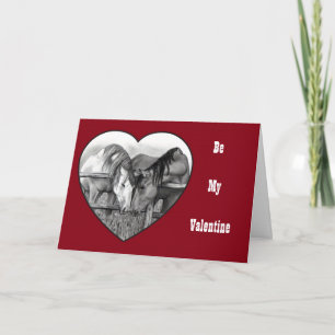 Cartão De Festividades Cavalos no Lápis: Amor: Namorados: Sensor de Caval