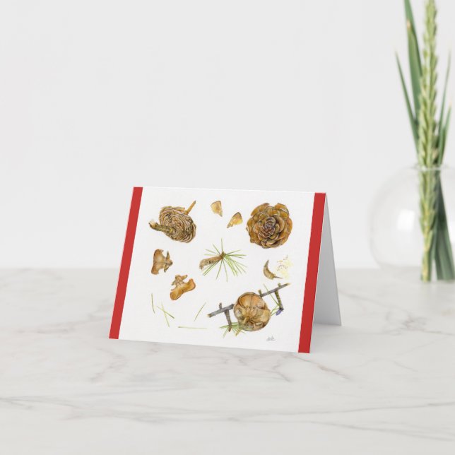 Cartão De Festividades Cedrus Deodara Holiday Card with envelope 4" x 5" (Frente)