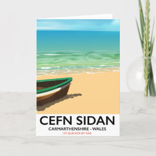 Cartão De Festividades Cefn Sidan, Carmarthenshire anda por caminhos de f
