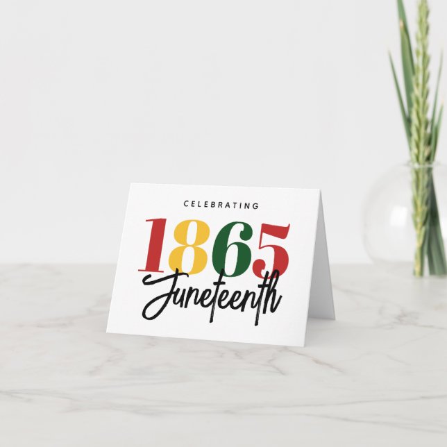 Cartão De Festividades Celebração da História Negra da Liberdade em 1865 (Frente)