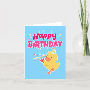 Cartão De Festividades Celebração de ANIVERSÁRIO Fofo Kawaii Pintinho Chi