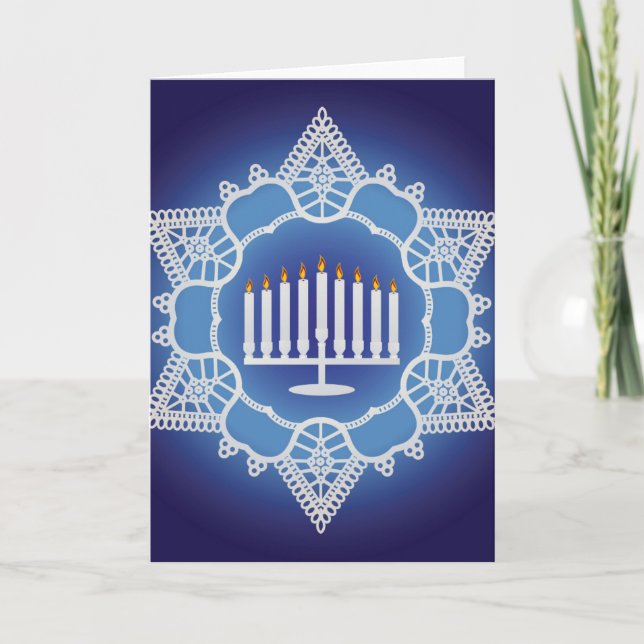 Cartão De Festividades Celebração de Hanukkah - Design elegante (Frente)