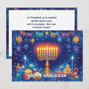 Cartão De Festividades Celebração de Luzes de Texto Personalizadas