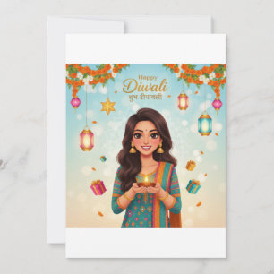 Cartão De Festividades Celebração do festival de Diwali