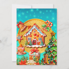 Cartão De Festividades Celebrações com meu Pão de Mel de Natal personaliz