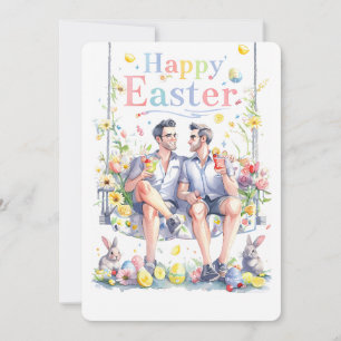 Cartão De Festividades Celebrar Páscoa com Amor Queer