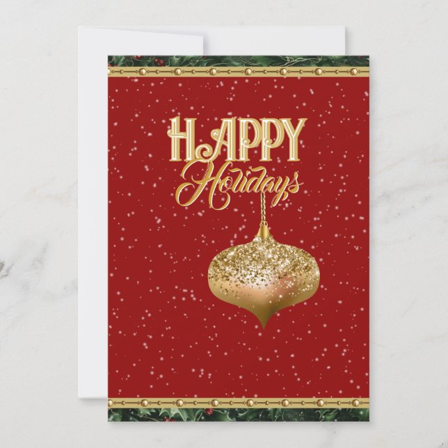 Cartão De Festividades Celebrate the Season with a Sparkling Holiday Card (Frente)