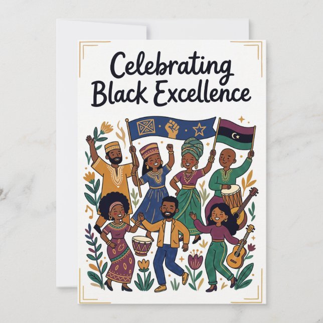 Cartão De Festividades Celebrating Black Excellence Black History (Frente)