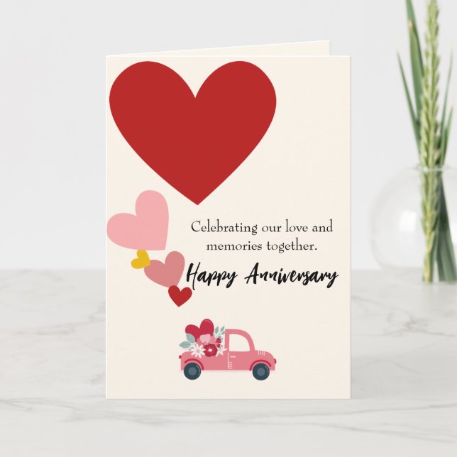 Cartão De Festividades Celebrating Our Love & Memories Anniversary Card (Frente)