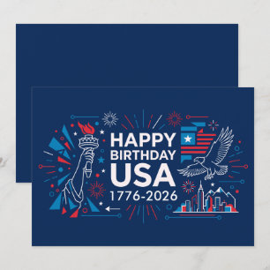 Cartão De Festividades Celebre o 250º aniversário da América