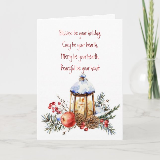 Cartão De Festividades Celtic Blessings Christmas for Anyone Holiday Card (Frente)