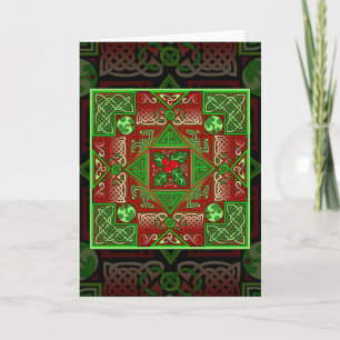Cartão De Festividades Celtic Holly Labyrinth Card