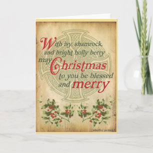 Cartão De Festividades Celtic Ivy Holly Christmas