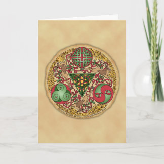 Cartão De Festividades Celtic Reindeer Shield Greeting Card