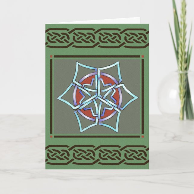 Cartão De Festividades Celtic Snowflake Yule Card (Frente)
