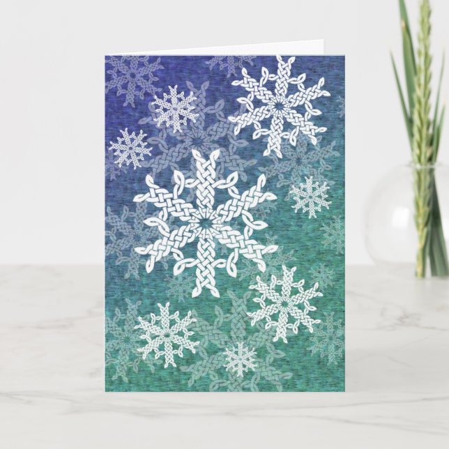 Cartão De Festividades Celtic Snowflakes Greeting Card (Frente)