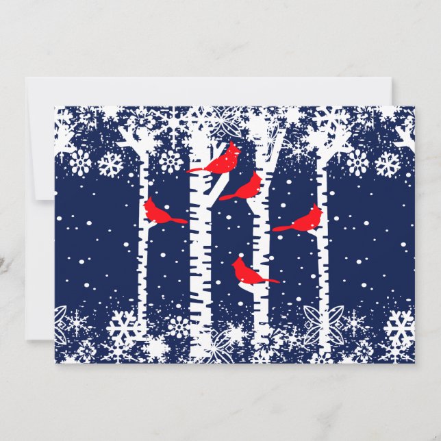 Cartão De Festividades Cena Cardinal de Inverno (Frente)