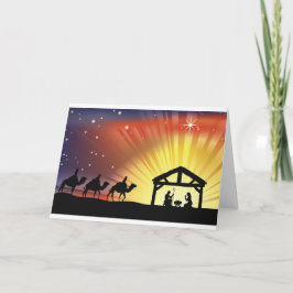 Cartão De Festividades Cena cristã da natividade do Natal