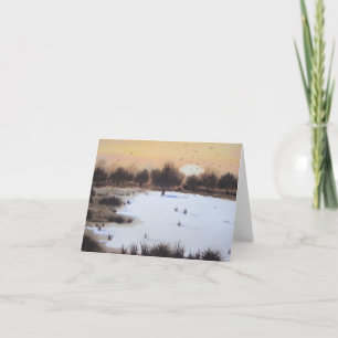 Cartão De Festividades cena da neve de inverno lenha paisagem paisagem ar