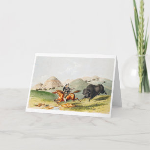 Cartão De Festividades Cena de caça Bison, 1845