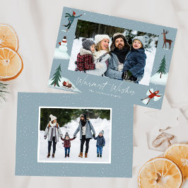 Cartão De Festividades Cena de Inverno Caprichosa com Neve Caindo 2 Foto