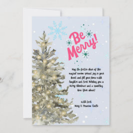Cartão De Festividades Cena de inverno de Árvore de Natal Snowy