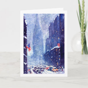 Cartão De Festividades Cena de inverno de Manhattan. Natal