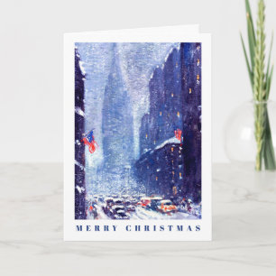 Cartão De Festividades Cena de inverno de Manhattan. Natal