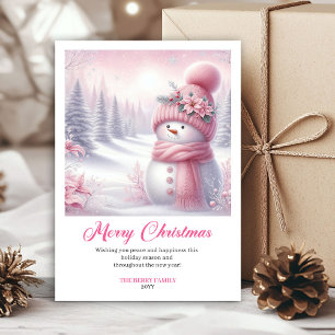 Cartão De Festividades Cena de Inverno de Natal Única Pinkmas Download