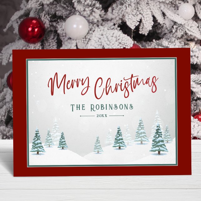 Cartão De Festividades Cena de Inverno do País Elegante Feliz de Natal (Available in high quality print or digital download for quick text messaging, email or self print.)