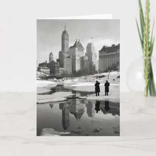 Cartão De Festividades Cena de Inverno no Central Park, 1933