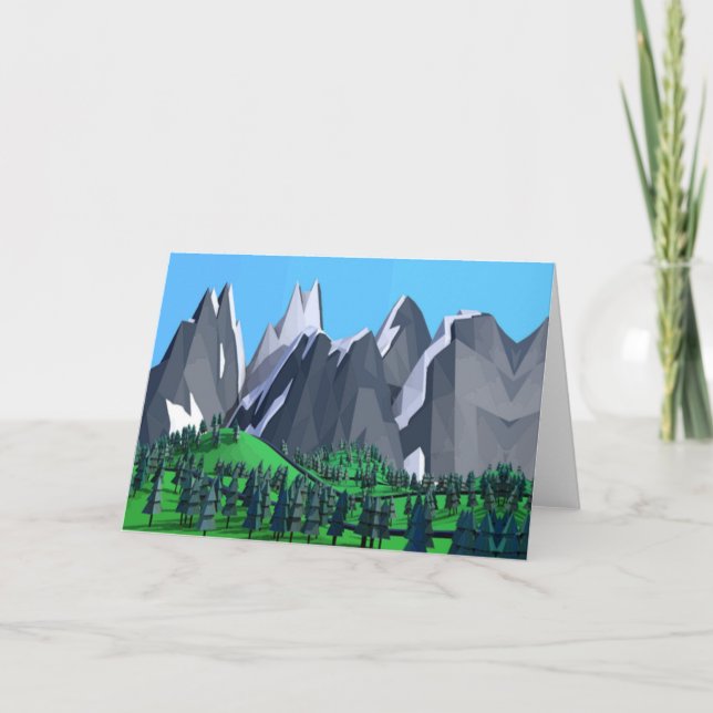 Cartão De Festividades Cena de montanha com neve (Frente)