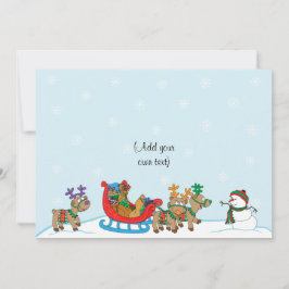 Cartão De Festividades Cena de Natal com Neve 2 lados/plana/carta/& env 1