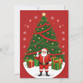 Cartão De Festividades Cena de Natal Festiva com Papai Noel