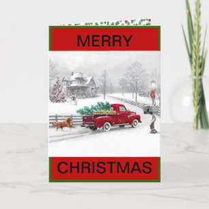 Cartão De Festividades Cena de Natal na Farmhouse