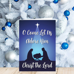 Cartão De Festividades Cena de Natal Religiosa Cristo o Senhor